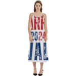 Kamala Harris 2024 Walz Casual Spaghetti Strap Midi Dress