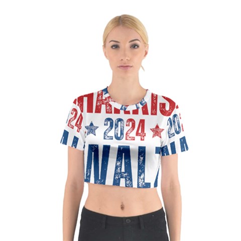 Kamala Harris 2024 Walz Cotton Crop Top from ArtsNow.com