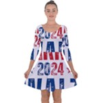 Kamala Harris 2024 Walz Quarter Sleeve Skater Dress