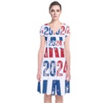 Kamala Harris 2024 Walz Short Sleeve Front Wrap Dress