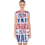 Kamala Harris 2024 Walz Capsleeve Drawstring Dress 