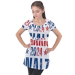 Kamala Harris 2024 Walz Puff Sleeve Tunic Top