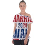 Kamala Harris 2024 Walz Off Shoulder Tie-Up T-Shirt