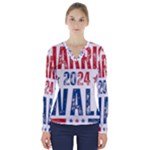 Kamala Harris 2024 Walz V-Neck Long Sleeve Top