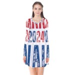 Kamala Harris 2024 Walz Long Sleeve V-neck Flare Dress