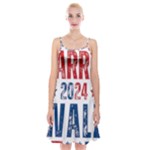 Kamala Harris 2024 Walz Spaghetti Strap Velvet Dress