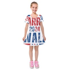 Kamala Harris 2024 Walz Kids  Short Sleeve Velvet Dress from ArtsNow.com