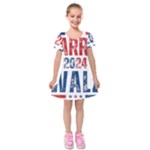 Kamala Harris 2024 Walz Kids  Short Sleeve Velvet Dress