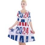 Kamala Harris 2024 Walz Quarter Sleeve A-Line Dress