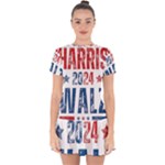 Kamala Harris 2024 Walz Drop Hem Mini Chiffon Dress