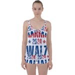 Kamala Harris 2024 Walz Tie Front Two Piece Tankini