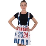 Kamala Harris 2024 Walz Velvet Suspender Skater Skirt