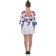 Tie Back Butterfly Sleeve Chiffon Top 