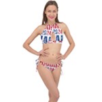 Kamala Harris 2024 Walz Cross Front Halter Bikini Set