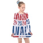 Kamala Harris 2024 Walz Kids  Long Sleeve Dress