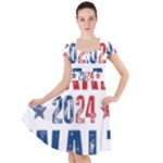 Kamala Harris 2024 Walz Cap Sleeve Midi Dress