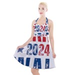 Kamala Harris 2024 Walz Halter Party Swing Dress 