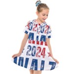 Kamala Harris 2024 Walz Kids  Short Sleeve Shirt Dress