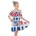 Kamala Harris 2024 Walz Kids  Shoulder Cutout Chiffon Dress