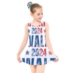 Kamala Harris 2024 Walz Kids  Skater Dress Swimsuit