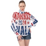 Kamala Harris 2024 Walz High Neck Long Sleeve Chiffon Top