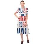 Kamala Harris 2024 Walz Keyhole Neckline Chiffon Dress