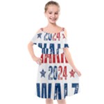 Kamala Harris 2024 Walz Kids  Cut Out Shoulders Chiffon Dress