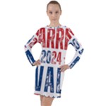 Kamala Harris 2024 Walz Long Sleeve Hoodie Dress