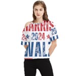 Kamala Harris 2024 Walz One Shoulder Cut Out T-Shirt