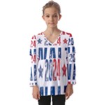 Kamala Harris 2024 Walz Kids  V Neck Casual Top