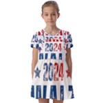 Kamala Harris 2024 Walz Kids  Short Sleeve Pinafore Style Dress