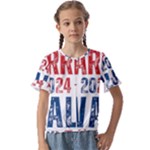 Kamala Harris 2024 Walz Kids  Cuff Sleeve Scrunch Bottom T-Shirt