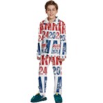 Kamala Harris 2024 Walz Kids  Long Sleeve Velvet Pajamas Set