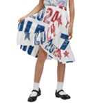 Kamala Harris 2024 Walz Kids  Ruffle Flared Wrap Midi Skirt