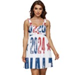 Kamala Harris 2024 Walz Ruffle Strap Babydoll Chiffon Dress