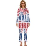 Kamala Harris 2024 Walz Womens  Long Sleeve Lightweight Pajamas Set