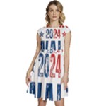 Kamala Harris 2024 Walz Cap Sleeve High Waist Dress