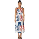 Kamala Harris 2024 Walz Tie-Strap Tiered Midi Chiffon Dress