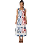 Kamala Harris 2024 Walz Square Neckline Tiered Midi Dress