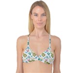 Leaf pattern  Reversible Tri Bikini Top