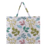 Leaf pattern  Zipper Large Tote Bag