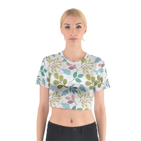 Leaf pattern  Cotton Crop Top from ArtsNow.com