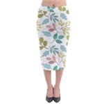 Leaf pattern  Midi Pencil Skirt