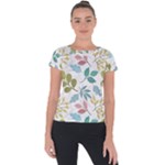 Leaf pattern  Short Sleeve Sports Top 