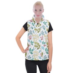 Leaf pattern  Women s Button Up Vest from ArtsNow.com