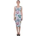 Leaf pattern  Sleeveless Pencil Dress