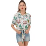 Leaf pattern  Tie Front Shirt 