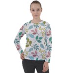 Leaf pattern  Women s Long Sleeve Raglan T-Shirt