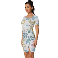 Fitted Knot Split End Bodycon Dress 