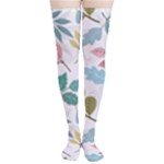 Leaf pattern  Thigh High Stockings